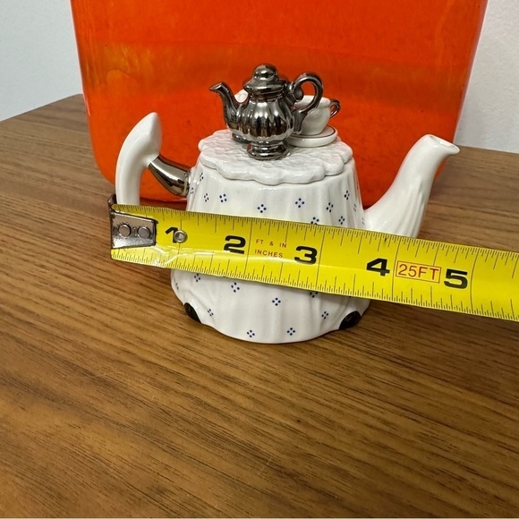 Paul Cardew Porcelain Small Teapot With Removable Lid Tea Set White And Blue - Picture 6 of 8